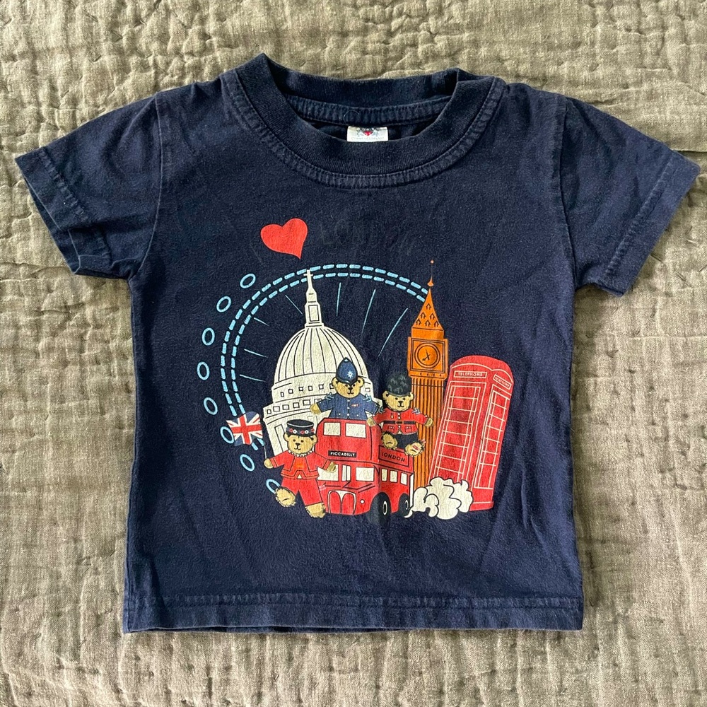 Crest of London Navy Blue Kids Great Britain Short Sleeve Tee 12 Months England